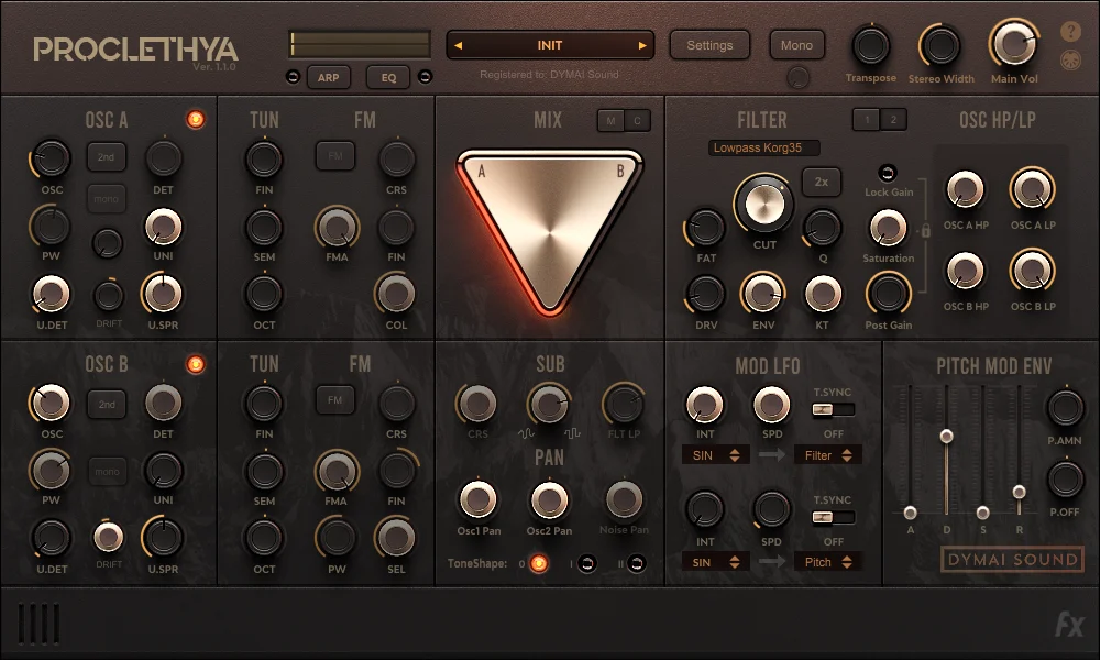 Proclethya software synthesizer plugin interface